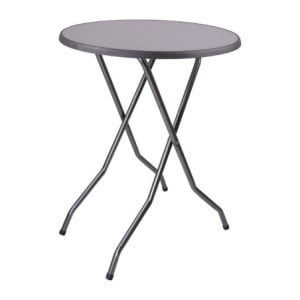 Mesa alta redonda dobrável 85cm design e robusta