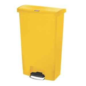 Caixote do lixo com pedal frontal grande amarelo 68 L Rubbermaid: Higiene impecável e praticidade profissional