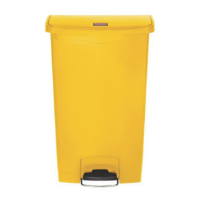 Lixeira com Pedal Frontal Amplo Amarela 68 L Rubbermaid: Higiene impecável e praticidade profissional
