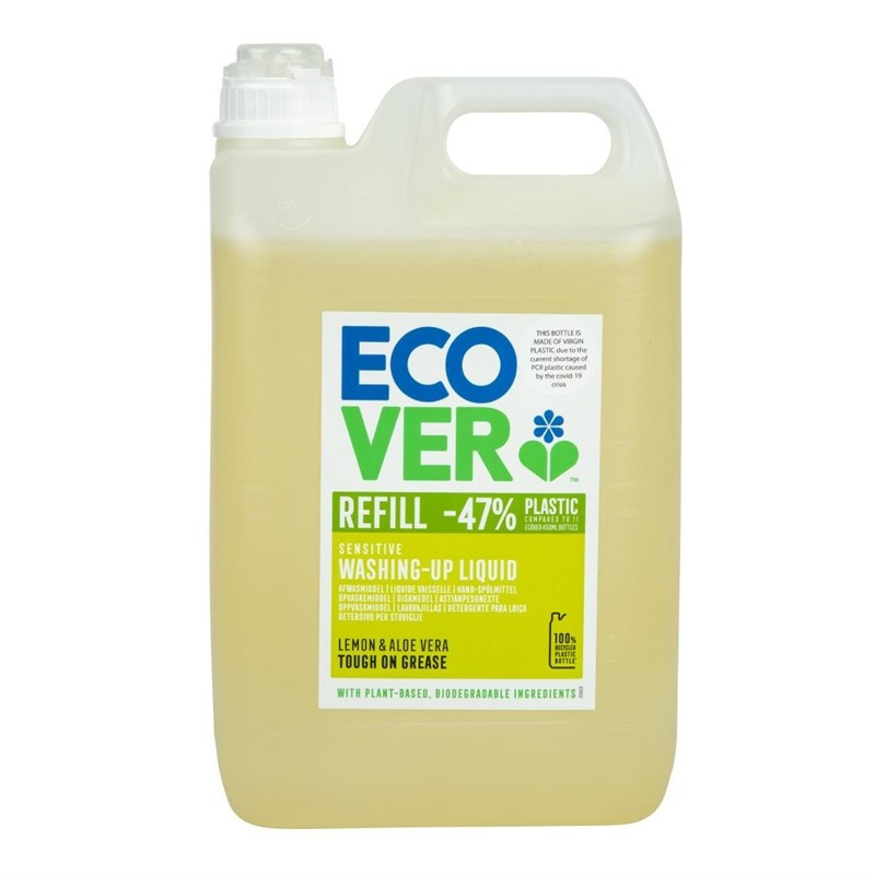 Liquide Vaisselle Concentré Citron Aloe Vera 5L Ecover: Nettoie et prend soin de votre vaisselle