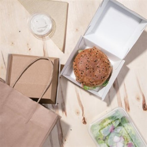 Pequenas caixas de hambúrguer compostáveis ​​105mm: Solução ecológica em papel kraft