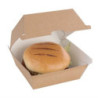 Small Compostable Hamburger Boxes 112mm - Pack of 150 Kraft Fiesta