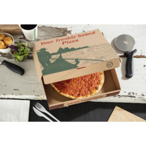 Caixas de pizza impressas compostáveis ​​311mm - Pacote de 100 da FourniResto