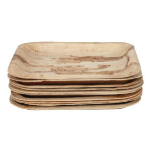 Square palm leaf plates 200mm - Pack of 100 | Eco-friendly and practical tableware