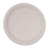 Assiettes rondes compostables en bagasse naturelle - Lot de 50, 260mm