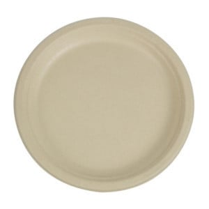 Compostable wheat fiber eGreen plates 250 mm - Pack of 1000