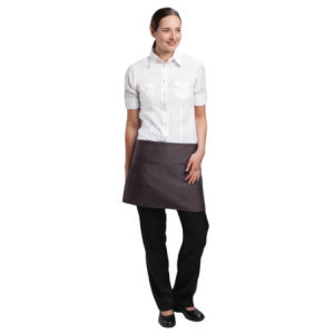 Short Gray Anthracite Bistro Apron Chef Works | Poly-cotton quality and elegance in the kitchen