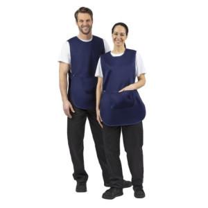 Tabard Apron with Pocket Navy Blue - Whites Chefs Clothing