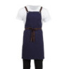 Navy blue cotton bib apron for kitchen professionals - Quality and style guaranteed