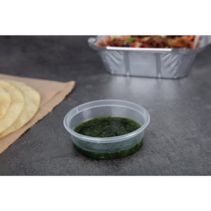 Pots à Sauce Micro-ondables 50ml - Lot 100 : Pratique et résistant en plastique transparent