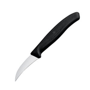 Couteau bec d'oiseau Victorinox 8cm noir : précision et confort assurés