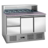 Meuble Refrigerado para Pizza Teto Inox 8 x GN1/6 - 2 Portas e 2 Gavetas - Dynasteel