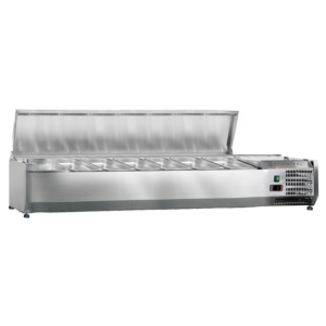 Saladeira Refrigerada com Tampa em Aço Inoxidável GN 1/3 - Dynasteel: Desempenho ótimo e conservação eficaz