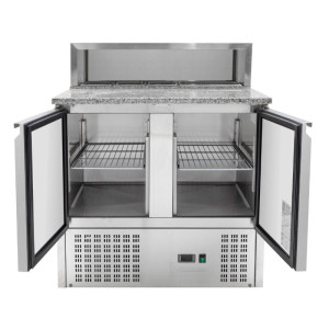 Móvel para Pizza Refrigerado 2 Portas - 5 Recipientes GN 1/6 Dynasteel | Fourniresto