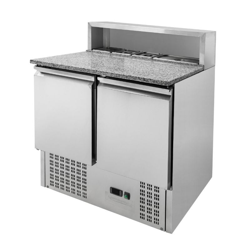 Móvel Refrigerado para Pizza - 2 Portas - 5 Cubas GN 1/6 - Dynasteel