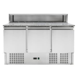 Móvel Refrigerado para Pizza - 3 Portas - 8 Cubas GN 1/6 - Dynasteel