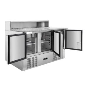 Móvel Refrigerado para Pizza - 3 Portas - 8 Cubas GN 1/6 - Dynasteel