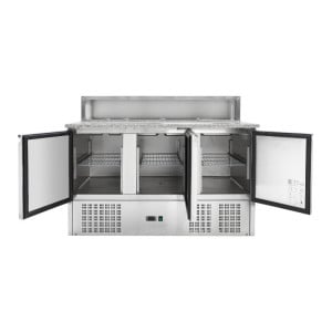 Móvel para Pizza Refrigerado - 3 Portas - 8 Recipientes GN 1/6 | Dynasteel