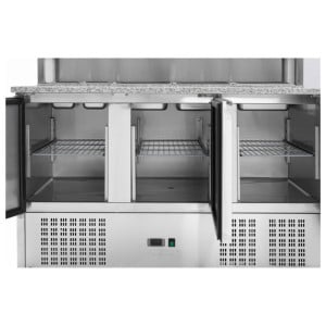 Móvel para Pizza Refrigerado - 3 Portas - 8 Recipientes GN 1/6 | Dynasteel