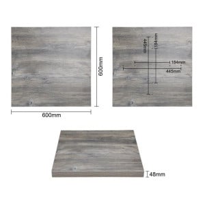 Tabuleiro de Mesa Quadrado em Melamina Cinza 700 mm Bolero: Resistente e Versátil