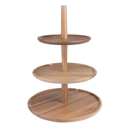 3-Level Acacia Wood Display Stand ø305x395 mm - Olympia