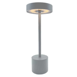 Lâmpada de Mesa Touch Alumínio - Roby Cinza Claro - Lumisky