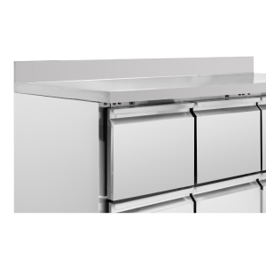 Positive Refrigerated Table with Backsplash - 6 Drawers - Dynasteel