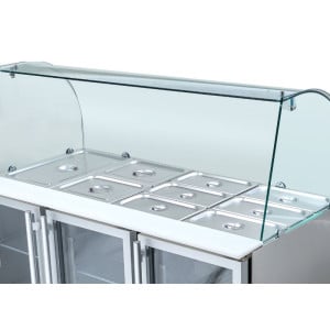 Saladeira Refrigerada 4 GN 1/1 - 3 Portas de Vidro Dynasteel: Armazenamento Ótimo & Design Robusto