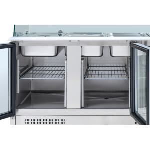 Refrigerated Saladette 4 GN 1/1 - 3 Glass Doors - Dynasteel