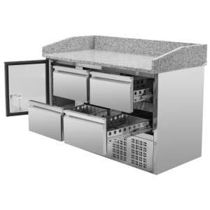 Meuble à Pizza Refrigerado Compacto 600x400 - Dynasteel