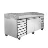 Pizza Cabinet 600x400 2 Doors and 7 Drawers Dynasteel - Pizza Preparation