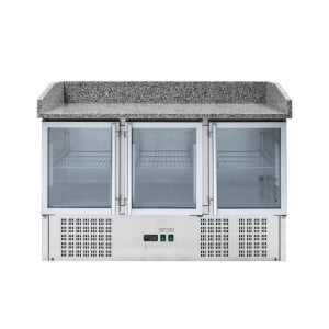 Móvel para Pizza Refrigerado Compacto 600x400 - 3 Portas de Vidro Dynasteel