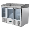 Móvel Refrigerado para Pizza Compacto 600x400 - 3 Portas de Vidro - Dynasteel