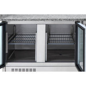 Móvel Refrigerado para Pizza Compacto 600x400 - 3 Portas de Vidro - Dynasteel