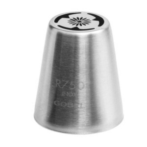 Bico russo flor inox 25mm - Acessório de confeitaria qualidade profissional.