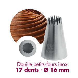 Douille para Pequenos Fours Inox 17 Dentes ⌀16 mm Gobel - Acessório Pastelaria