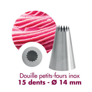 Stainless Steel 15-Tooth Petit Four Nozzle Ø 14mm Gobel