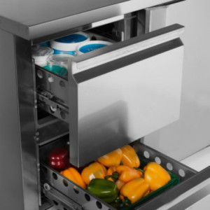 Balcão refrigerado TEFCOLD 282L aço inox & gavetas GN1/1