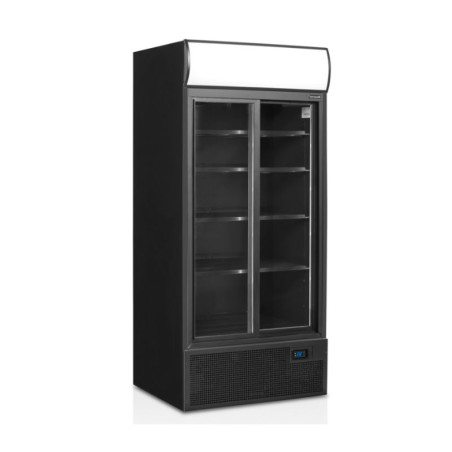 TEFCOLD Refrigerated Display Case 2 Black Glass Doors 707 L