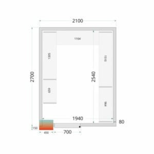 TEFCOLD Cold Room Panels 2100x2700x2200mm - Insulation 80mm