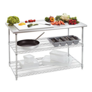 Mesa de trabalho inox profissional para cozinha - L1300, 690mm