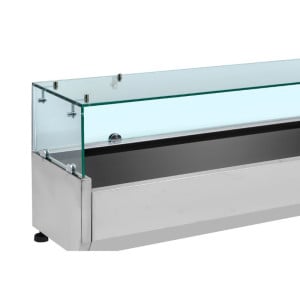 Saladeira Refrigerada de Bancada em Vidro 6 x GN 1/3 Dynasteel: Frescor e Organização Ótimos