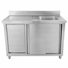 1 Bowl Sink Unit with Backsplash and Bin - 1200 x 600 mm - Dynasteel