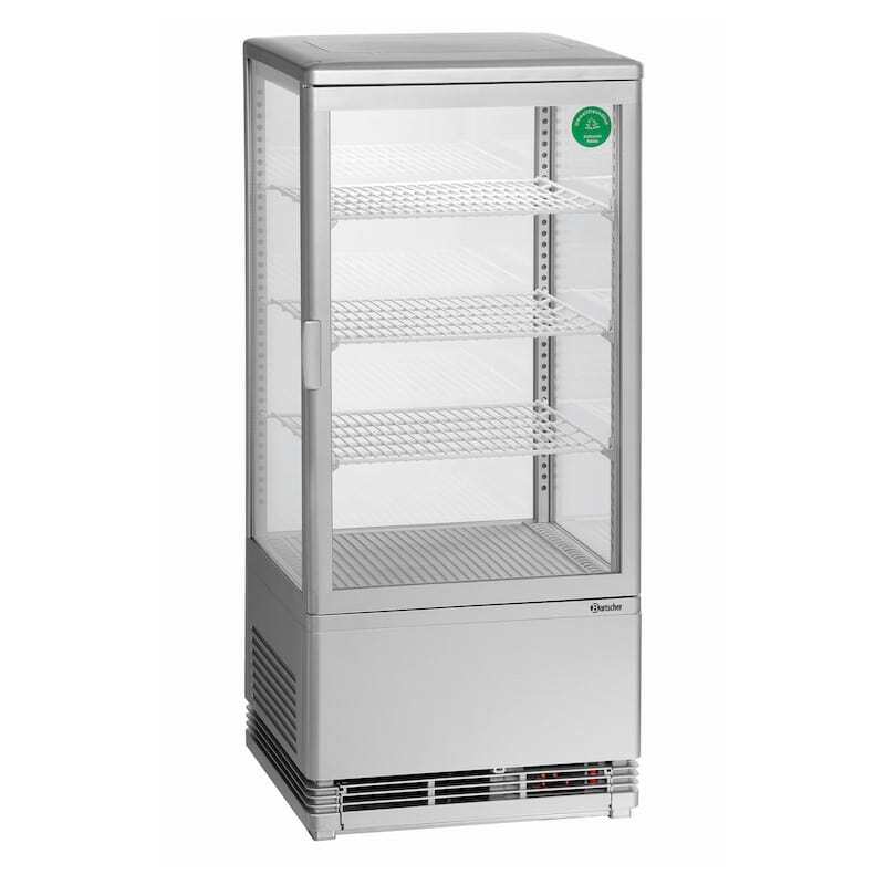 Mini Vitrine Refrigerada Profissional Bartscher - 78 L Prateada