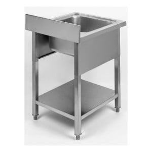 Plonge 1 Bac com Espaldar e Prateleira - L 600 x P 700 mm - Dynasteel