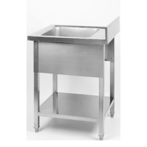 Plonge 1 Bac com Espaldar e Prateleira - L 600 x P 700 mm - Dynasteel