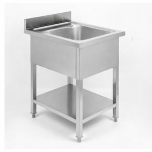 Plonge 1 Bac com Espaldar e Prateleira - L 600 x P 700 mm - Dynasteel