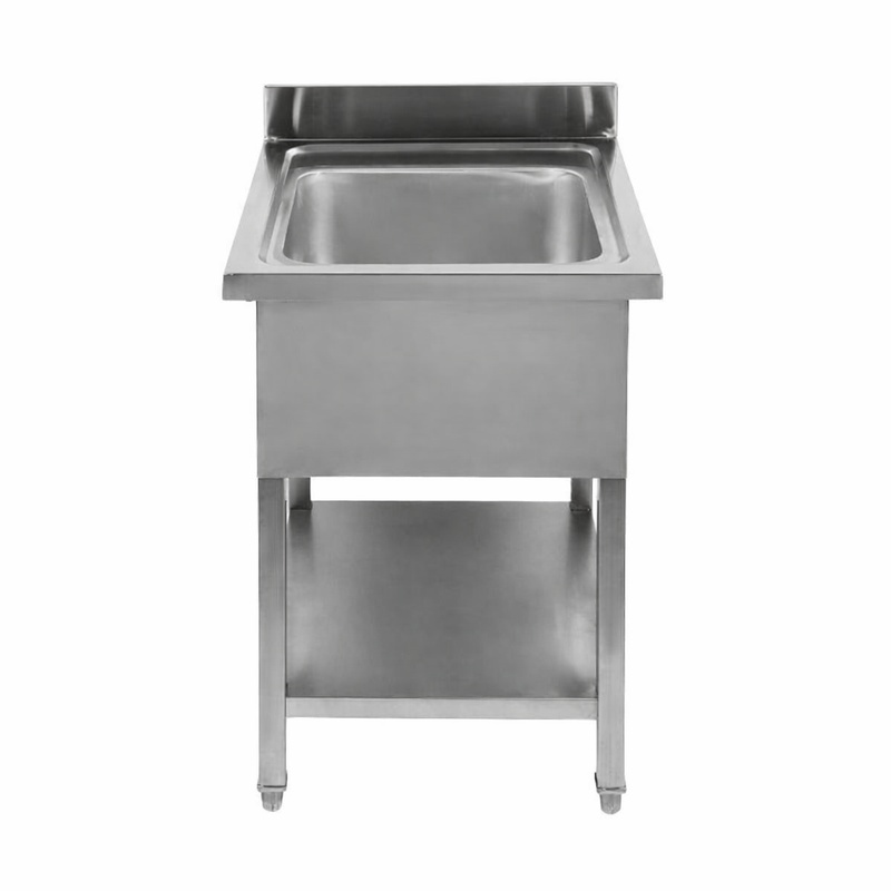 Plonge 1 Bac com Espaldar e Prateleira - L 600 x P 700 mm - Dynasteel