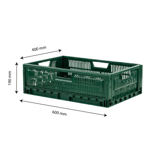 Caixa Dobrável Empilhável 600 x 400 - 36 L - Verde