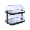 Vitrine Buffet com Tampa Deslizante UNIQ - 2 Bandejas - Preto - HENDI
